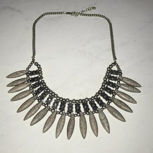 Gray and Silver Statement Necklace